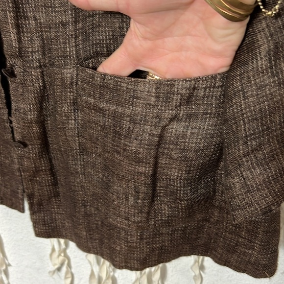 Eileen Fisher Brown Linen Jacket Size Large - Picture 6 of 13